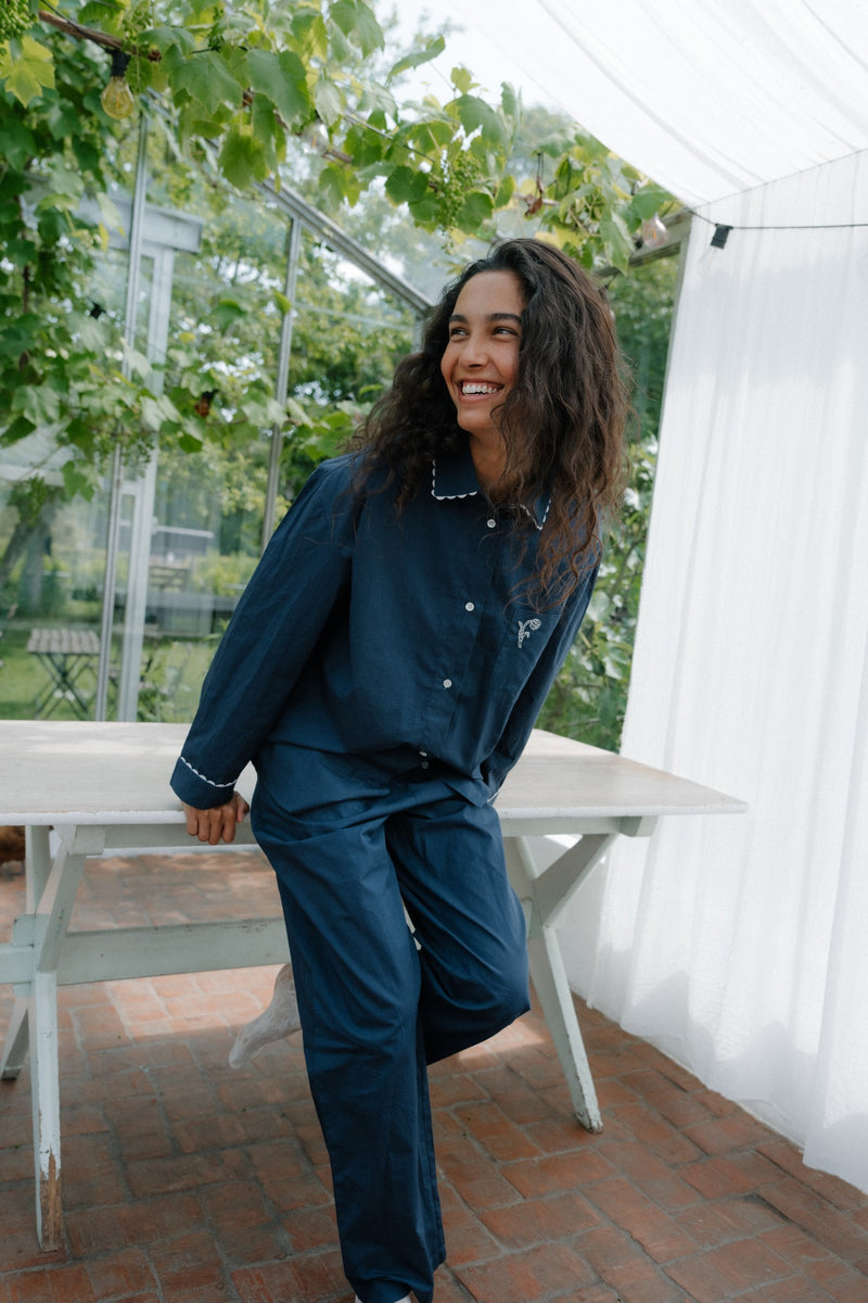 Becksöndergaard Scallop pyjamahousut, Navy Blue