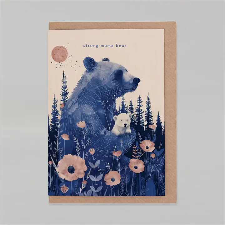 Strong Mama bear onnittelukortti