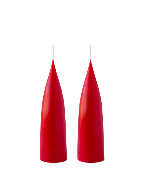 Pöytäkynttilä Cone shaped, Christmas red 16 cm