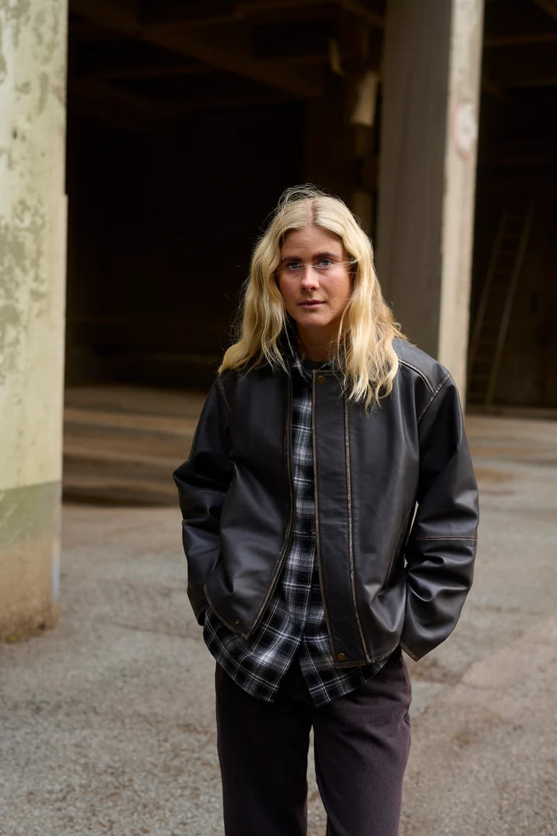 Humble By Sofie Rocket nahkatakki, Brown