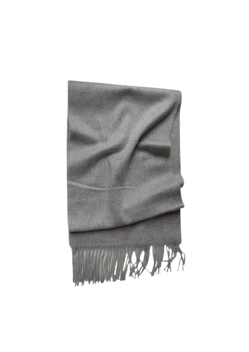 100% Kashmirhuivi hapsuilla, Light Grey