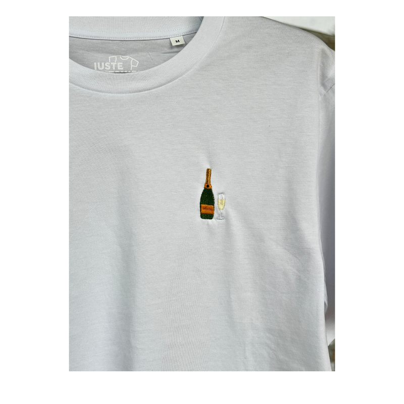 Brodeerattu t-paita Champagne, valkoinen