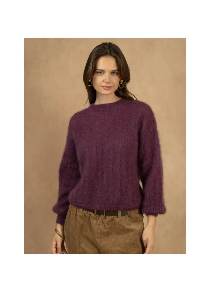 NAÏS PARIS 74% Kid Mohair neulepusero, Eggplant
