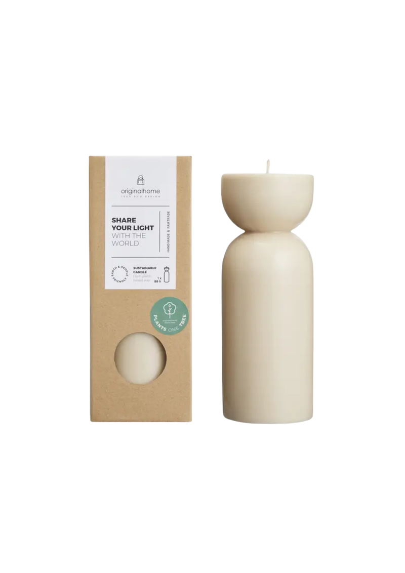Organic Candle M, Beige