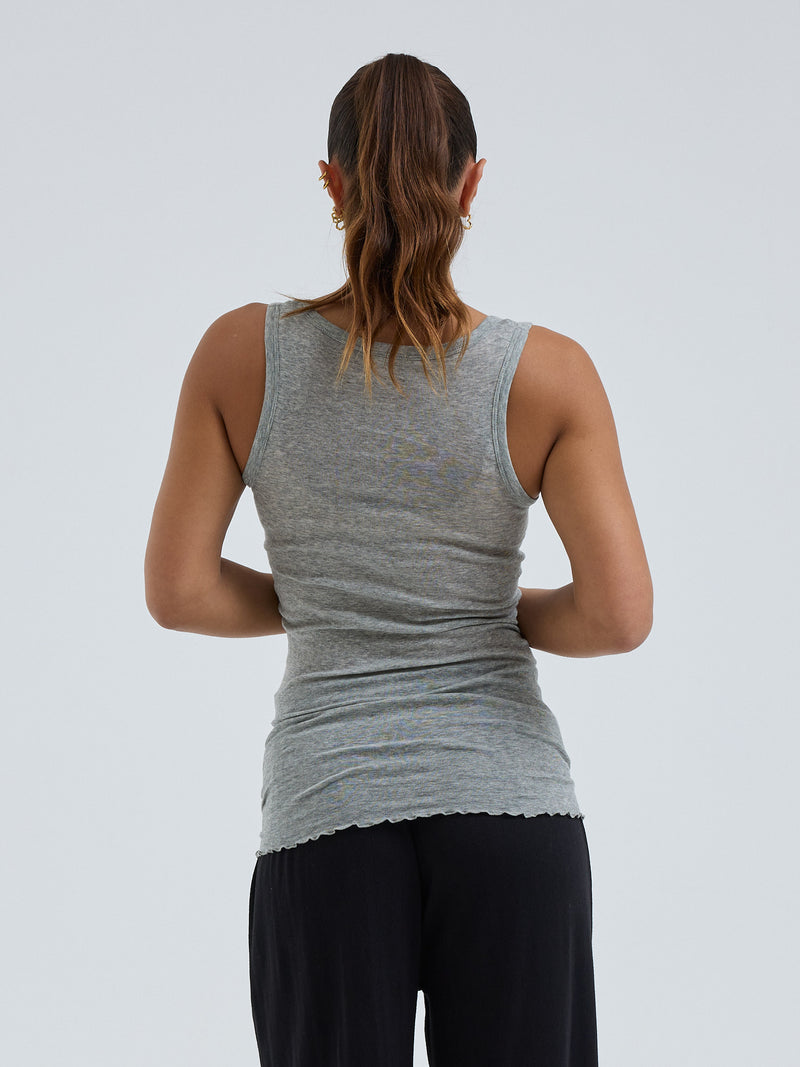 Seamless Basic Cotton Bella puuvillatoppi, Grey Melange