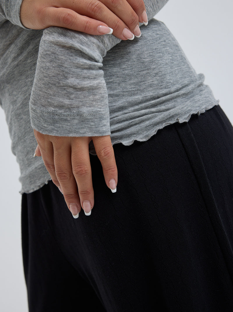 Seamless Basic Cotton Boat puuvillapaita, Grey Melange