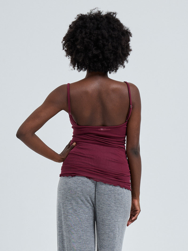 Seamless Basic Cotton Spaghetti puuvillatoppi, Burgundy