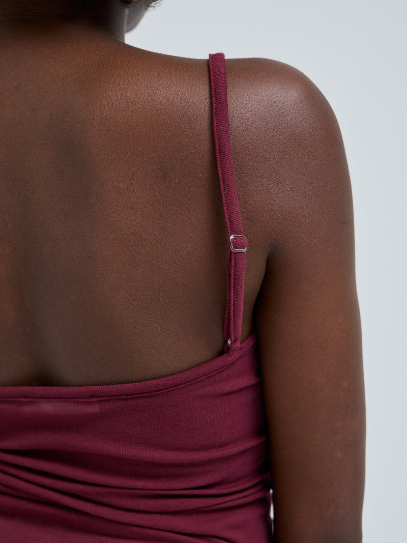Seamless Basic Cotton Spaghetti puuvillatoppi, Burgundy
