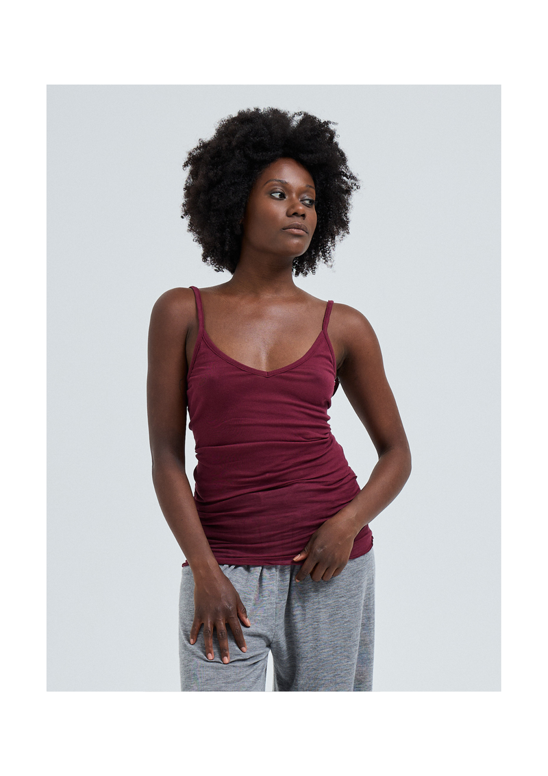 Seamless Basic Cotton Spaghetti puuvillatoppi, Burgundy