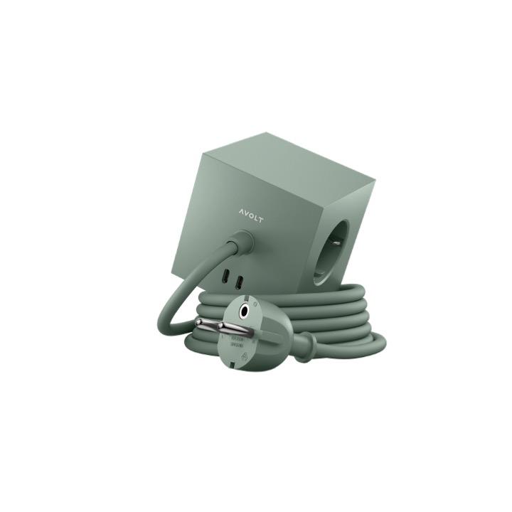 Avolt Square 1 USB-C 3m, Oak Green