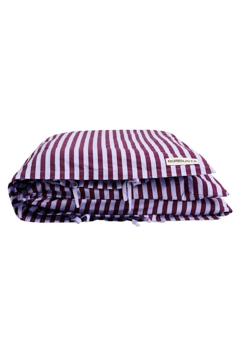 Percale pussilakana, Wine & Lavender Blue, 140 x 220 cm
