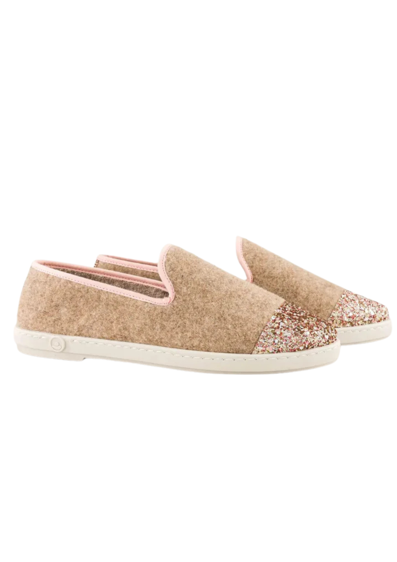 Angarde villa-tohvelit, sand / pinki glitter