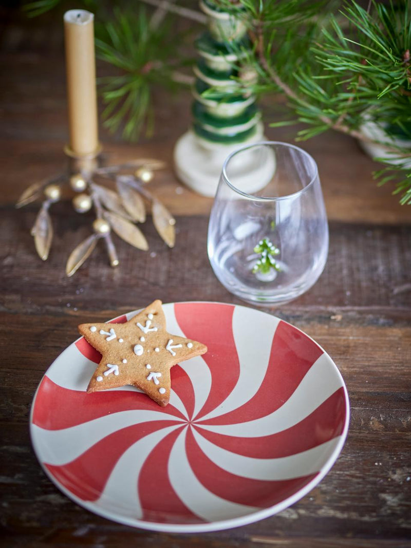 Bloomingville Yule lautanen, red white